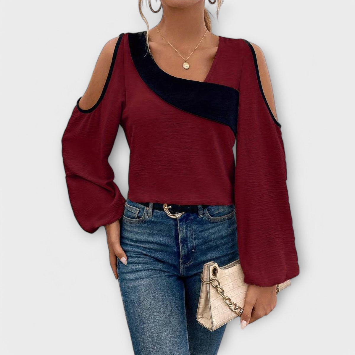 Blouse with Square Neckline