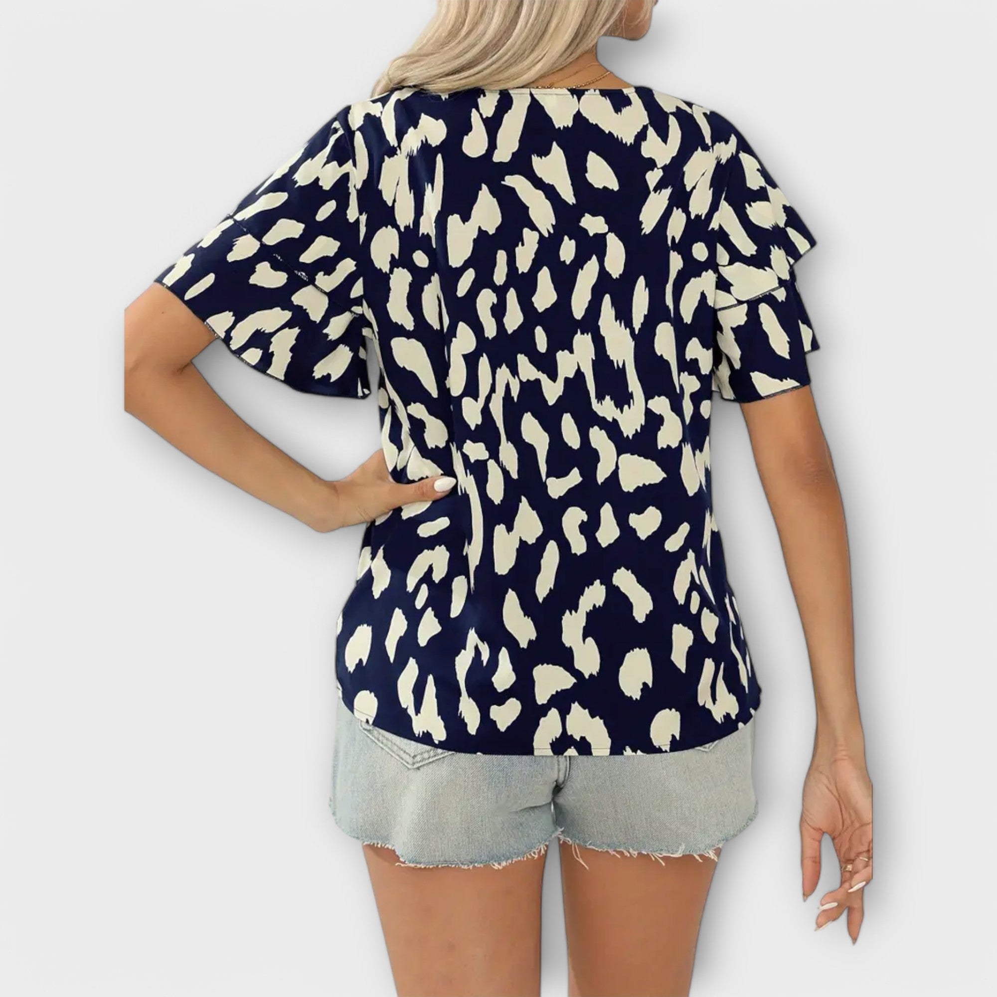 Casual Blouse with Round Neckline
