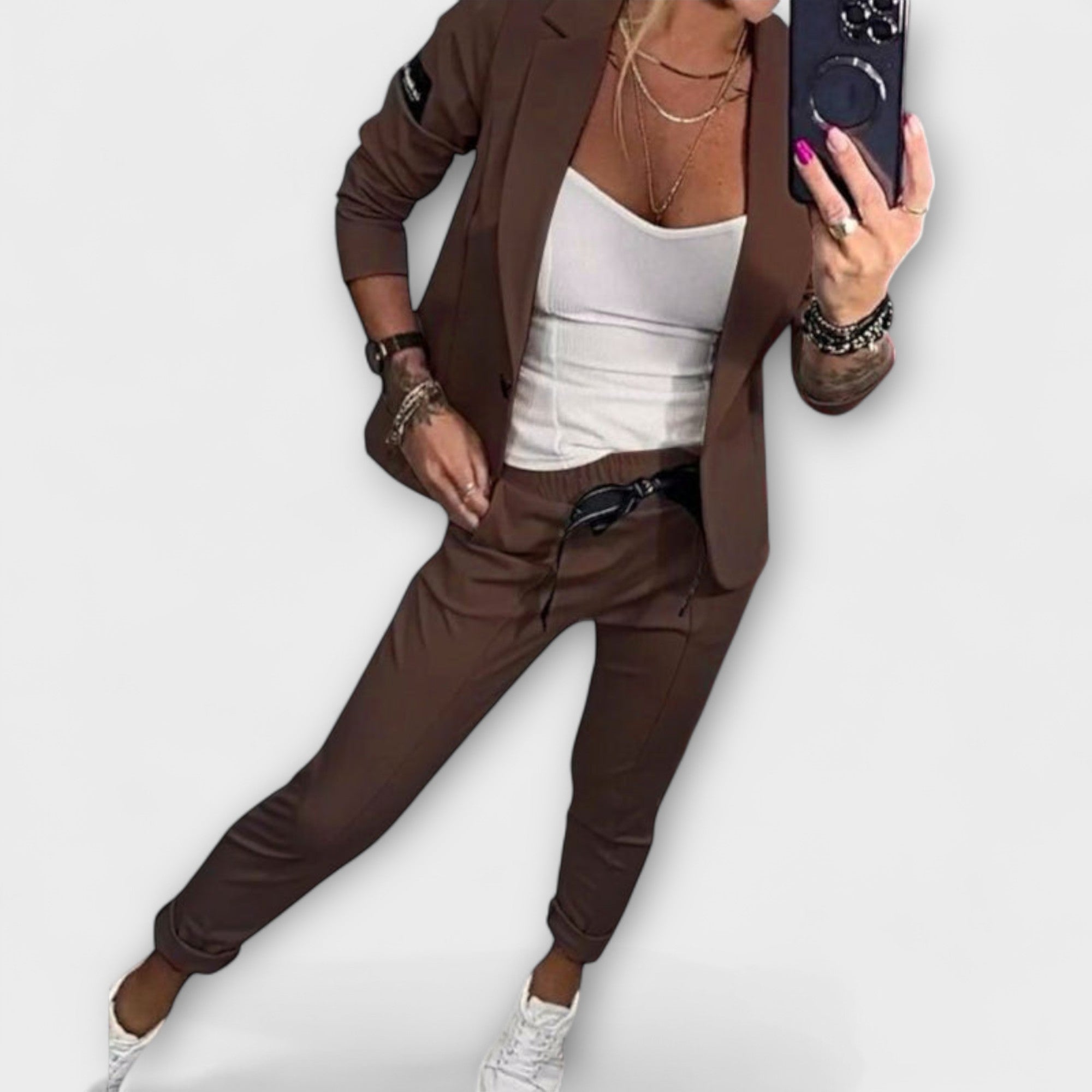Vionne | Elegant Set of Top, Jacket, and Pants