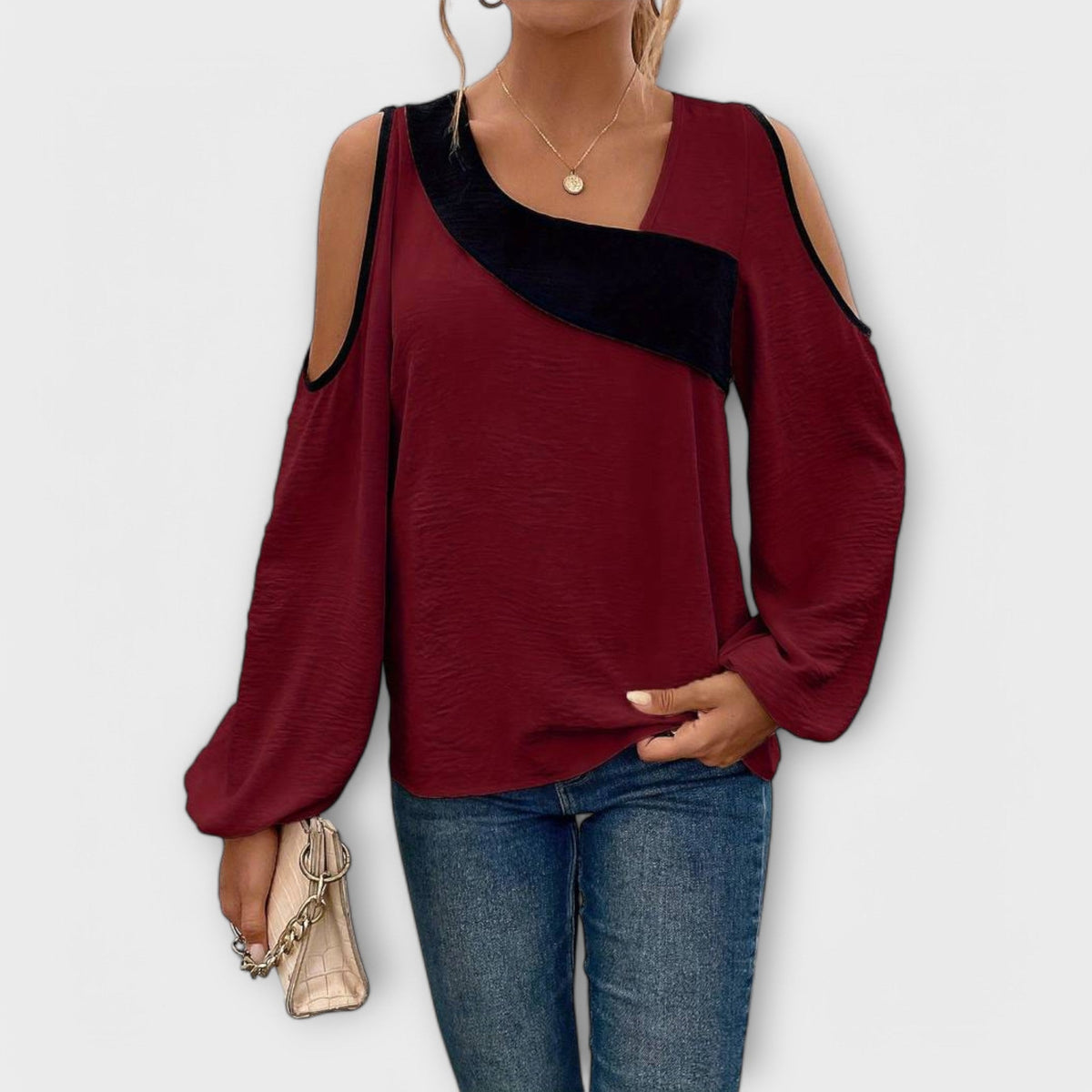 Blouse with Square Neckline