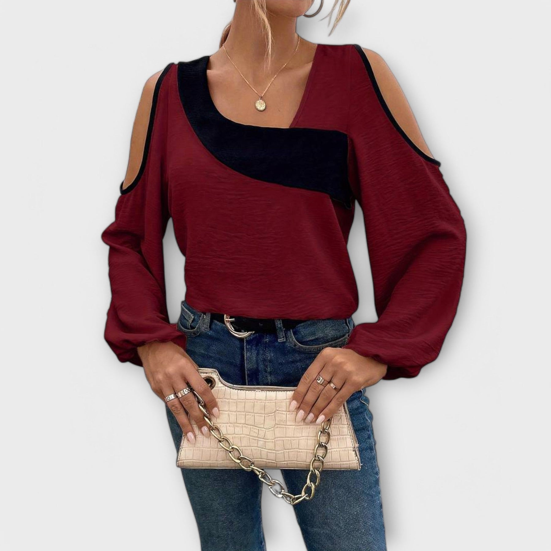 Blouse with Square Neckline