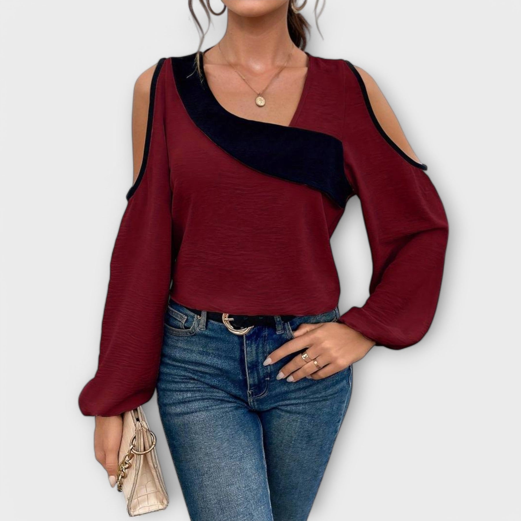 Blouse with Square Neckline